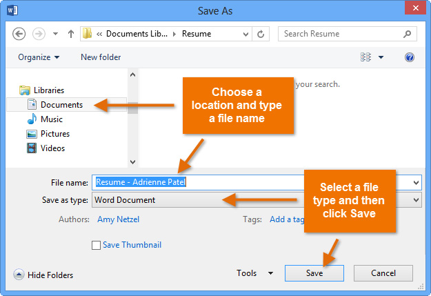 Save Resume As Pdf Or Word