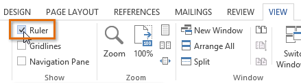 where is the first line indent in word 2013