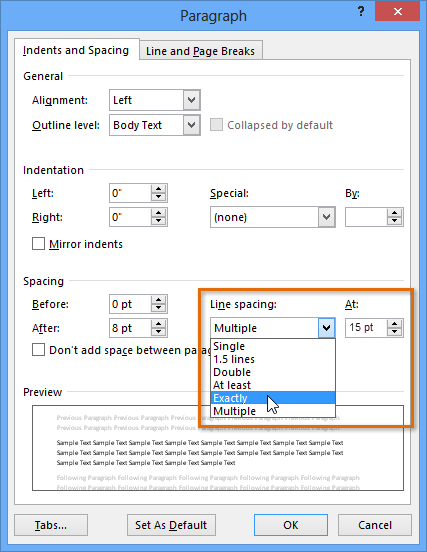 Word 13 Line And Paragraph Spacing