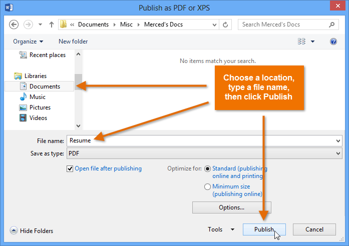 Screenshot of Word 2013