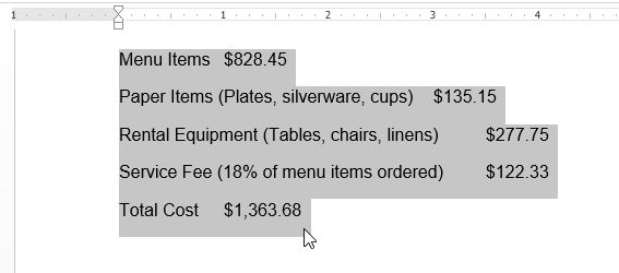 Word 2013 Tables