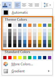 change theme colors word