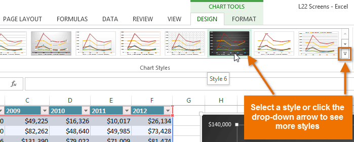 Chart Layout In Excel 2013