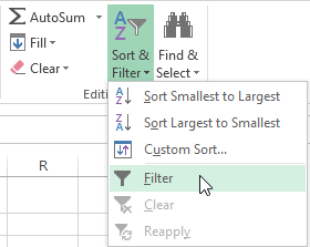 Screenshot of Excel 2013