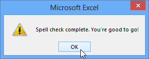 Screenshot of Excel 2013