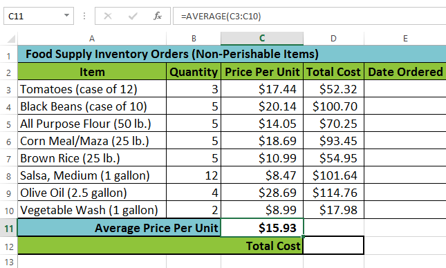 Excel Formulas: Functions