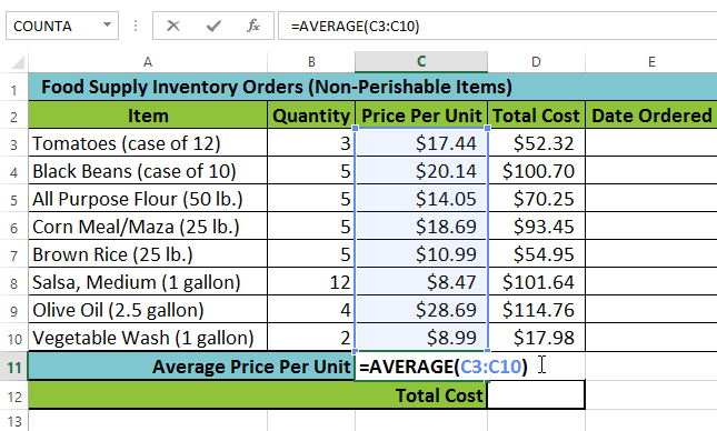 Excel Formulas Functions