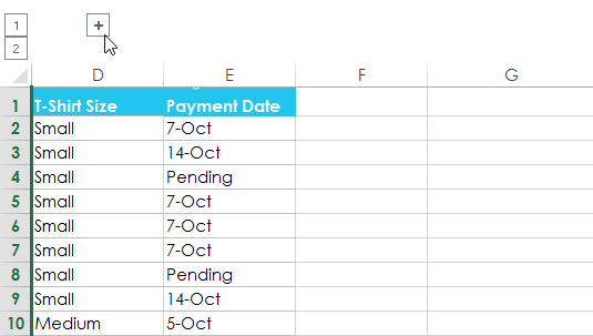 Screenshot of Excel 2013