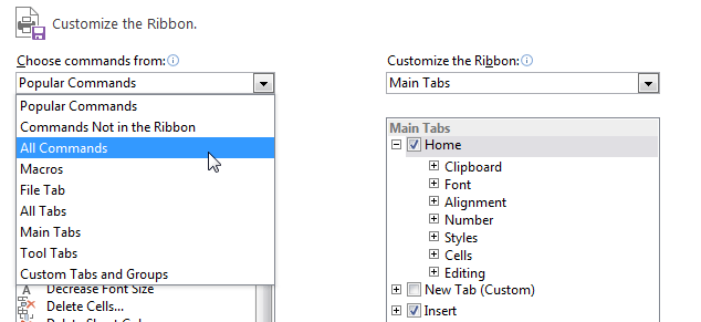 Screenshot of Excel 2013