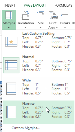 Excel 13 Page Layout