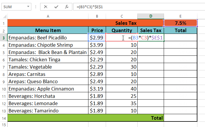 Excel Formulas Relative and Absolute Cell References