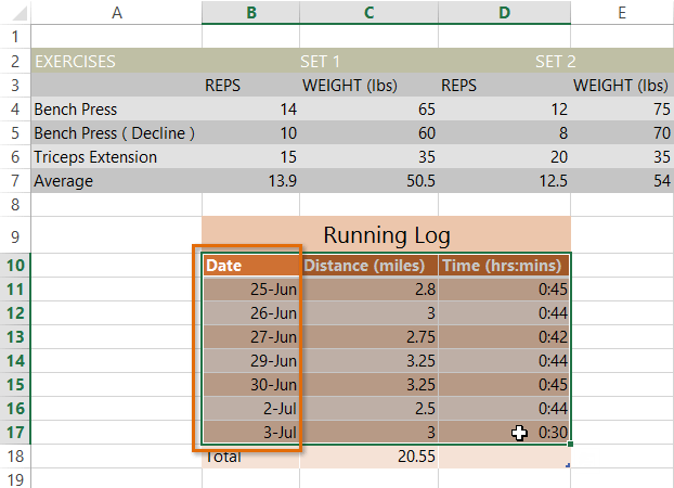 Screenshot of Excel 2013