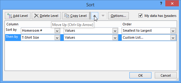 Screenshot of Excel 2013