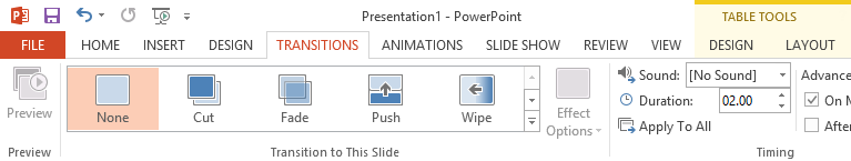 Screenshot of PowerPoint 2013