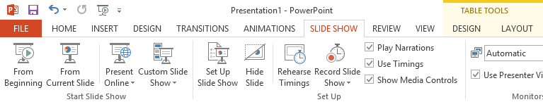 Screenshot of PowerPoint 2013