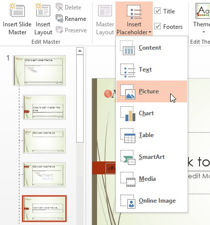 how to use slide master in powerpoint 2013