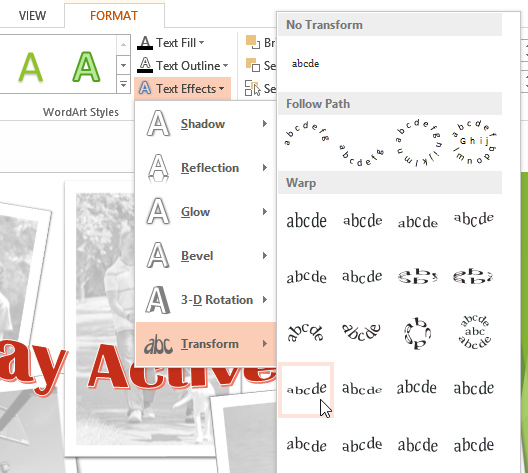 how to change text shape in powerpoint