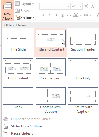 Screenshot of PowerPoint 2013