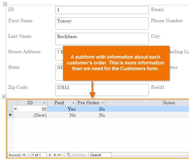 ms access form