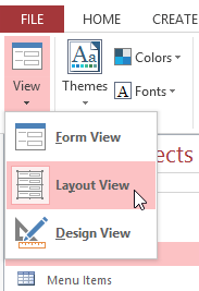 Switching to Layout View