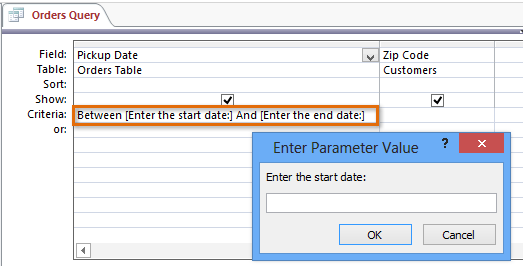 ms access query between two dates