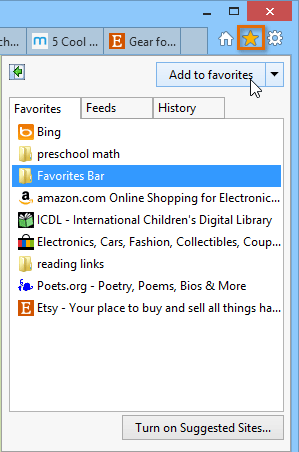 search bar in ie 11