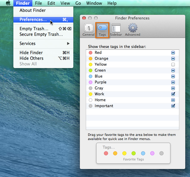 Screenshot of OS X Mavericks