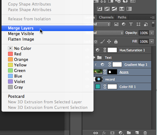 how to merge layers in photoshop cc