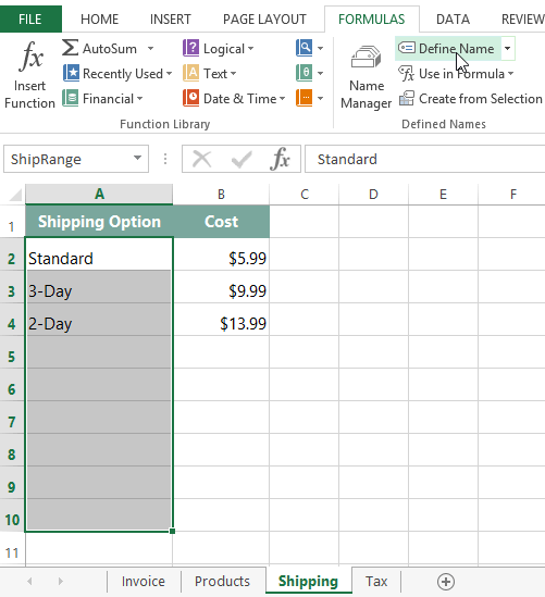 Excel Formulas Invoice Part 5 Data Validation