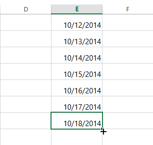 Zrzut ekranu programu Excel 2013