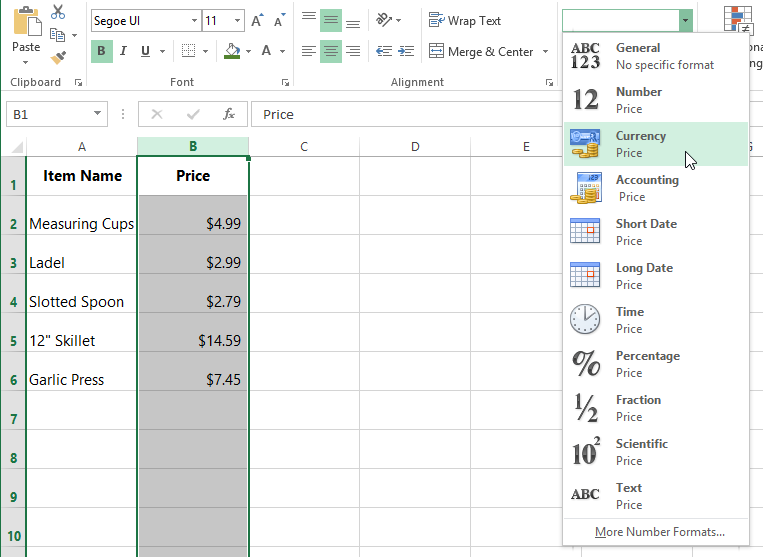 لقطة شاشة لبرنامج Excel 2013 