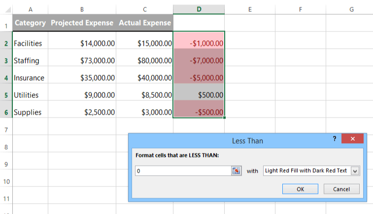 screenshot of excel 2013