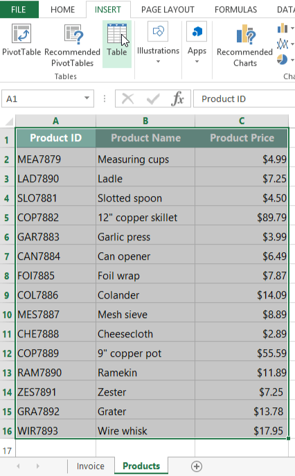 screenshot of excel 2013