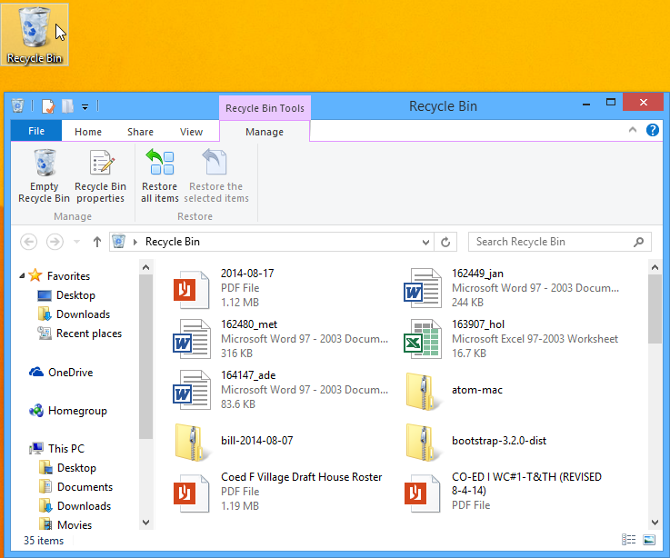 screenshot sistem operasi Windows 8