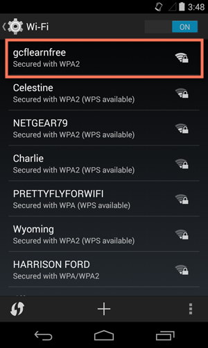 selecting a wifi network