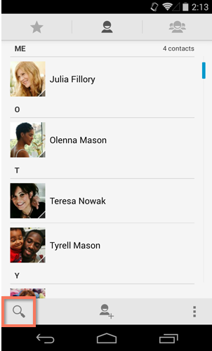searching for contacts