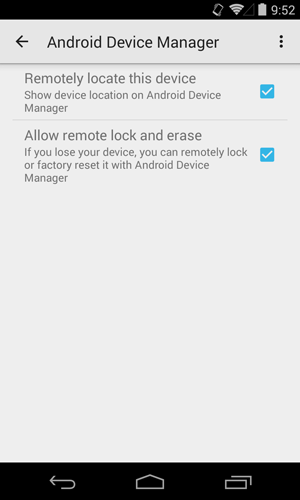 enabling android device manager