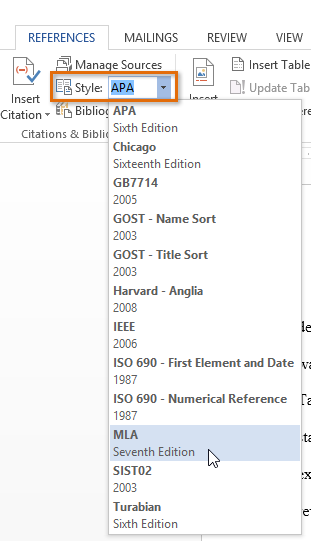 set tabs in word for an apa refernces page