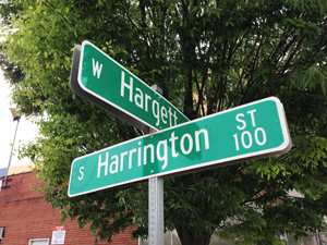 picture of street signs at an intersection
