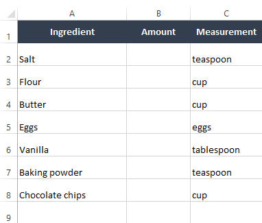 screenshot of Microsoft Excel