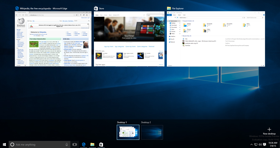 Verwenden der Aufgabenansicht unter Windows 10