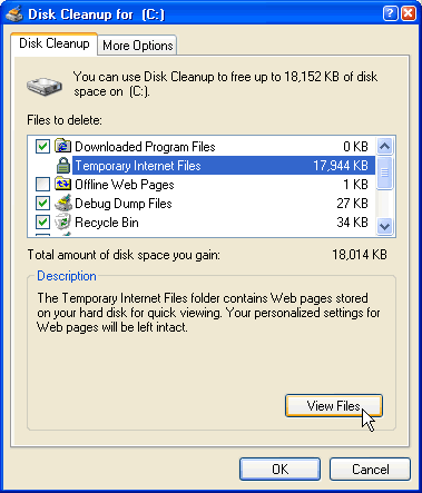 windows xp clean disk