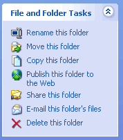 File and Folder Tasks menu