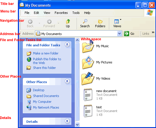 Display folder size store in windows xp