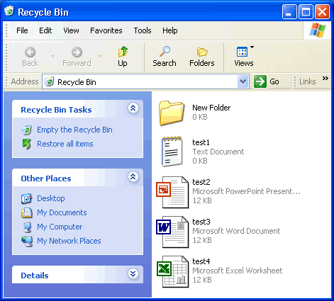 xp recycle bin folder