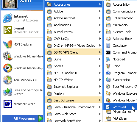 windows start all programs