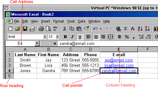 Excel 2000: The Excel Window