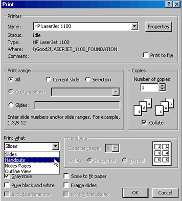 PowerPoint 2000: Printing Presentation