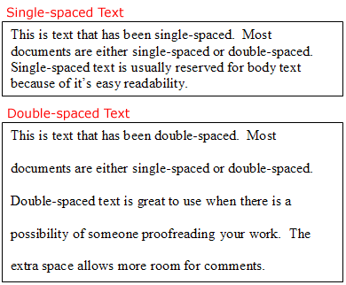 what does it mean to double space on an essay