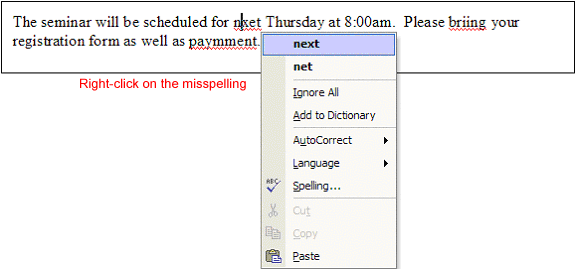 Spell Check Options